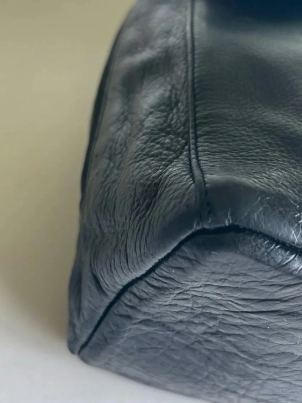 Charter Club Black Genuine Leather One Strap Backpack.